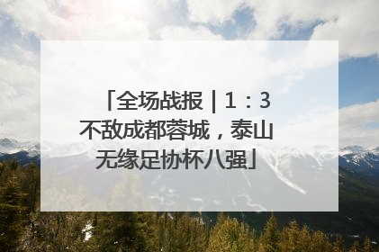 全场战报｜1：3不敌成都蓉城，泰山无缘足协杯八强