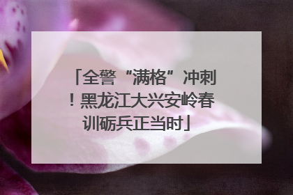 全警“满格”冲刺！黑龙江大兴安岭春训砺兵正当时