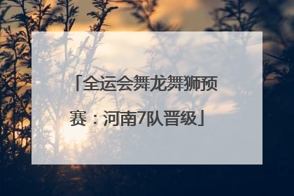 全运会舞龙舞狮预赛：河南7队晋级
