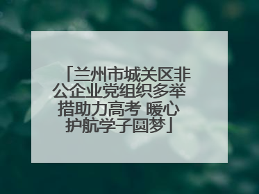 兰州市城关区非公企业党组织多举措助力高考 暖心护航学子圆梦