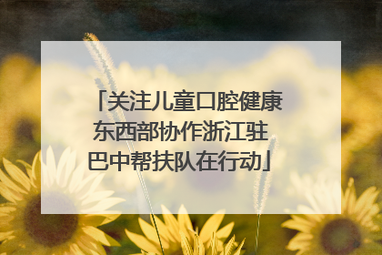 关注儿童口腔健康 东西部协作浙江驻巴中帮扶队在行动