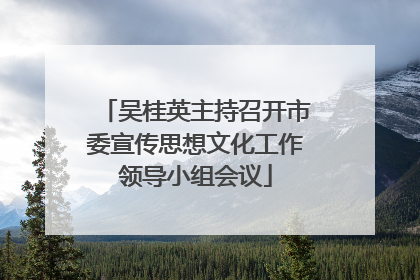 吴桂英主持召开市委宣传思想文化工作领导小组会议