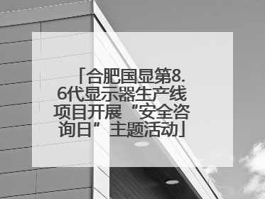 合肥国显第8.6代显示器生产线项目开展“安全咨询日”主题活动