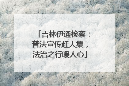吉林伊通检察：普法宣传赶大集，法治之行暖人心