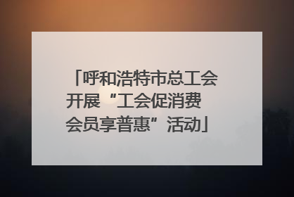 呼和浩特市总工会开展“工会促消费 会员享普惠”活动