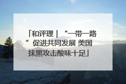 和评理｜“一带一路”促进共同发展 美国抹黑攻击酸味十足