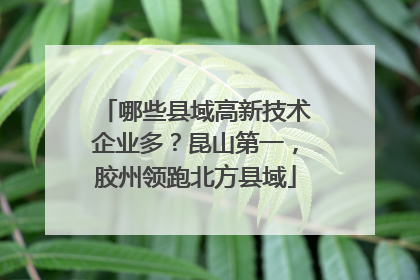 哪些县域高新技术企业多？昆山第一，胶州领跑北方县域