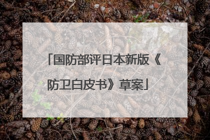国防部评日本新版《防卫白皮书》草案