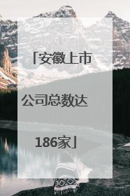 安徽上市公司总数达186家