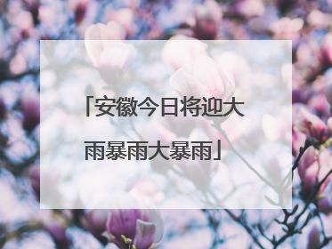 安徽今日将迎大雨暴雨大暴雨