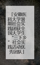 安徽医科大学暑期社会实践团获全国大学生“三下乡”社会实践活动优秀团队