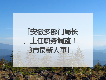 安徽多部门局长、主任职务调整！3市最新人事