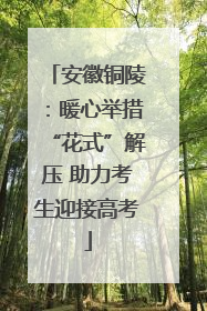 安徽铜陵：暖心举措“花式”解压 助力考生迎接高考