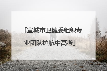 宣城市卫健委组织专业团队护航中高考