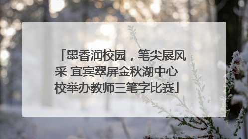 墨香润校园，笔尖展风采 宜宾翠屏金秋湖中心校举办教师三笔字比赛