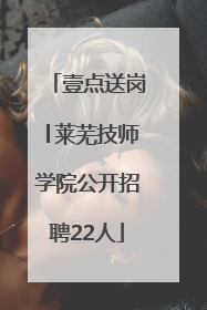 壹点送岗│莱芜技师学院公开招聘22人