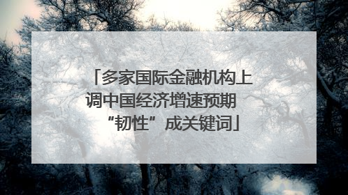 多家国际金融机构上调中国经济增速预期 “韧性”成关键词