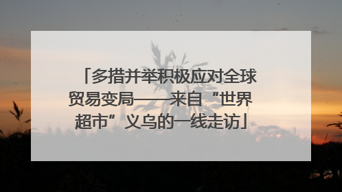 多措并举积极应对全球贸易变局——来自“世界超市”义乌的一线走访