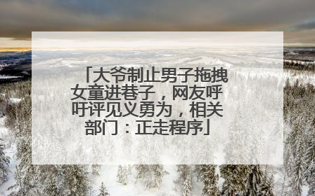 大爷制止男子拖拽女童进巷子，网友呼吁评见义勇为，相关部门：正走程序