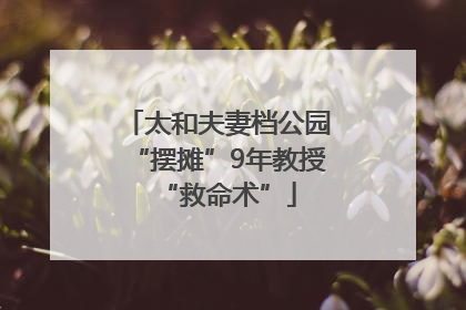 太和夫妻档公园“摆摊”9年教授“救命术”