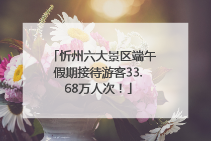 忻州六大景区端午假期接待游客33.68万人次！