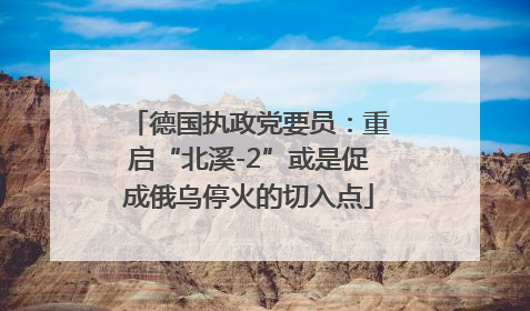 德国执政党要员：重启“北溪-2”或是促成俄乌停火的切入点