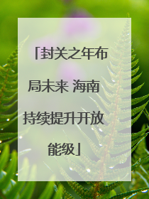 封关之年布局未来 海南持续提升开放能级