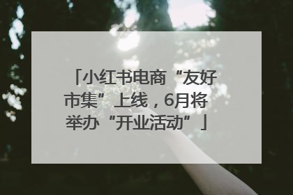 小红书电商“友好市集”上线，6月将举办“开业活动”