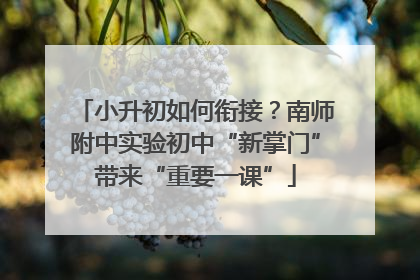 小升初如何衔接？南师附中实验初中“新掌门”带来“重要一课”