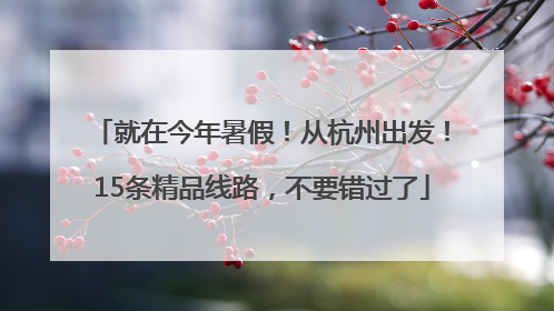 就在今年暑假！从杭州出发！15条精品线路，不要错过了