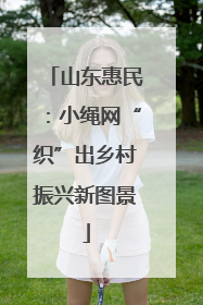 山东惠民：小绳网“织”出乡村振兴新图景