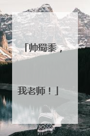 帅蜀黍，我老师！