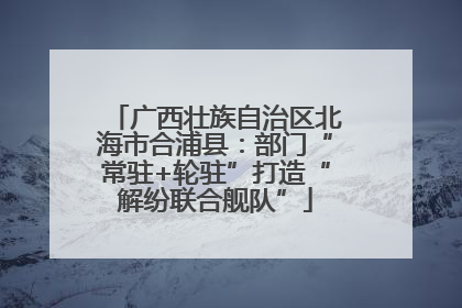 广西壮族自治区北海市合浦县：部门“常驻+轮驻”打造“解纷联合舰队”