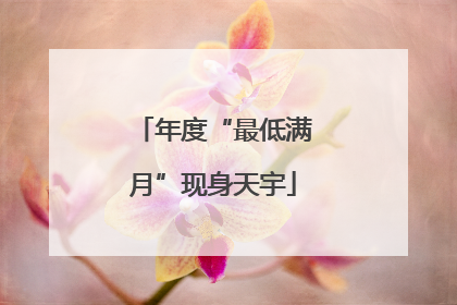 年度“最低满月”现身天宇