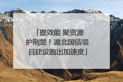 提效能 聚资源 护荆楚！湖北国债项目建设跑出加速度