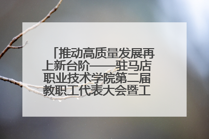 推动高质量发展再上新台阶——驻马店职业技术学院第二届教职工代表大会暨工会会员代表大会第四次会议成功召开