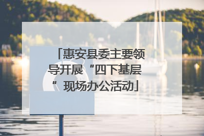 惠安县委主要领导开展“四下基层”现场办公活动