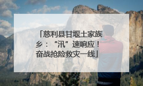 慈利县甘堰土家族乡：“汛”速响应！奋战抢险救灾一线