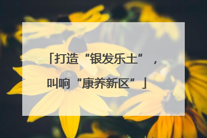 打造“银发乐土”，叫响“康养新区”