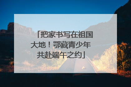 把家书写在祖国大地！鄂藏青少年共赴端午之约
