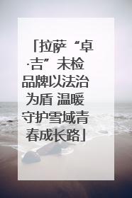 拉萨“卓·吉”未检品牌以法治为盾 温暖守护雪域青春成长路
