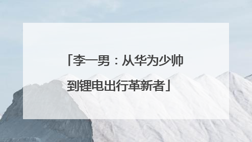 李一男：从华为少帅到锂电出行革新者
