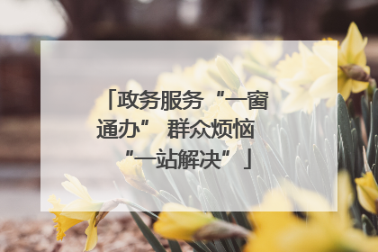 政务服务“一窗通办” 群众烦恼“一站解决”