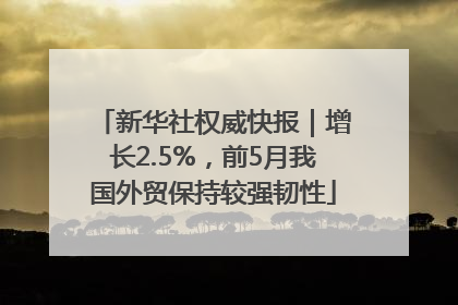 新华社权威快报｜增长2.5%，前5月我国外贸保持较强韧性