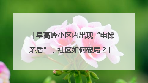 早高峰小区内出现“电梯矛盾”，社区如何破局？