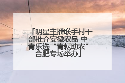 明星主播联手村干部推介安徽农品 中青乐选“青耘助农”合肥专场举办