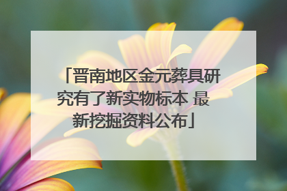 晋南地区金元葬具研究有了新实物标本 最新挖掘资料公布