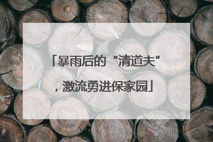暴雨后的“清道夫”，激流勇进保家园