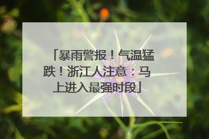 暴雨警报！气温猛跌！浙江人注意：马上进入最强时段
