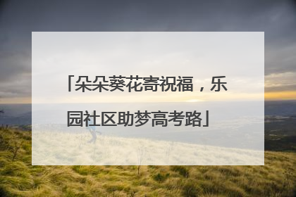 朵朵葵花寄祝福，乐园社区助梦高考路